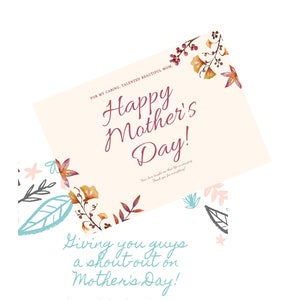 Tarjeta del Día de las Madres Floral - Tarjetas del Día de las Madres Felices - Tarjeta de Flores para mamá delicada elaborada Tarjetas del Día de las Madres Felices hermosas digitales cálidas