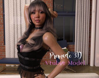 Färdig 3D Vtuber-modell (riggad + 52 arkit) (hög poly) - Izzy