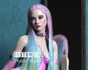 Anpassad 3D Vtuber-modell (riggad + Arkit) | Vtuber-riggning | Nedladdning av Vtuber-modell | High Poly 8k-modell | Spelmodell