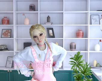 Färdig 3D Vtuber-modell (riggad + 52 arkit) (hög poly) - Sylphie