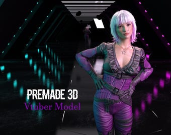 Färdig 3D Vtuber-modell (riggad + 52 arkit) (hög poly) - Arianna