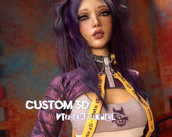 Anpassad 3D Vtuber-modell (riggad + Arkit) | Vtuber-riggning | Nedladdning av Vtuber-modell | High Poly 4k-modell | Spelmodell