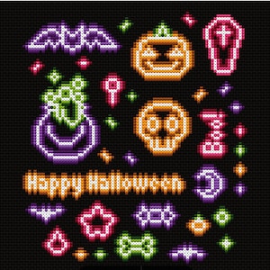 Neon Halloween Minis Cross Stitch Patterns
