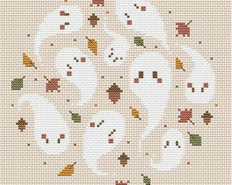 Modèle de point de croix Fantômes d'automne