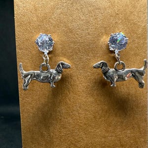 dachshund stud Earrings- silver dog stud earrings-dachshund lover gift