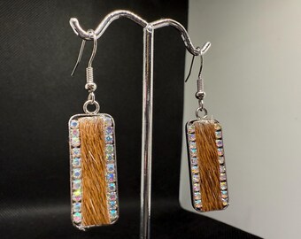 Handmade Cowhide Earrings: Sparkle Country Western Jewelry