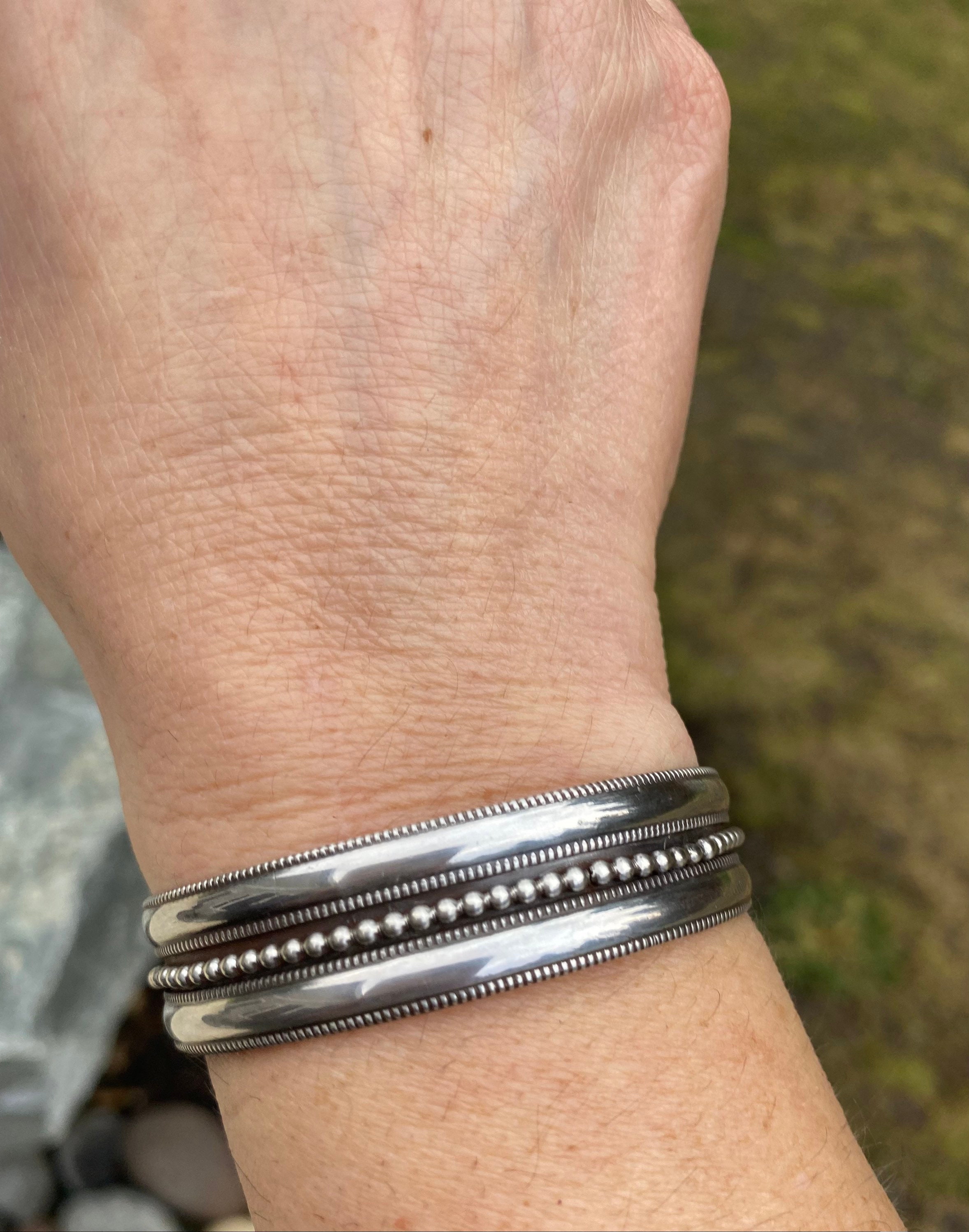 Sterling silver, cuff bracelet, silver bracelet