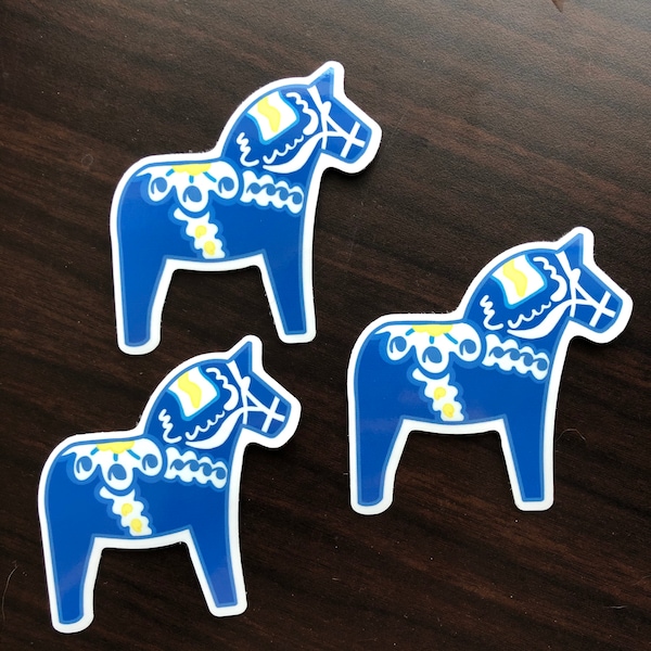 Blue dala horse sticker