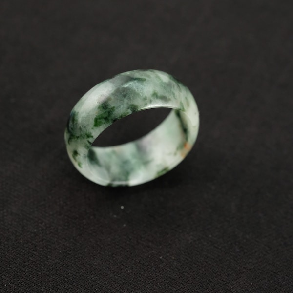 Imperial Snowflake Ring Size 9.5 Burma Natural Jadeite Jade