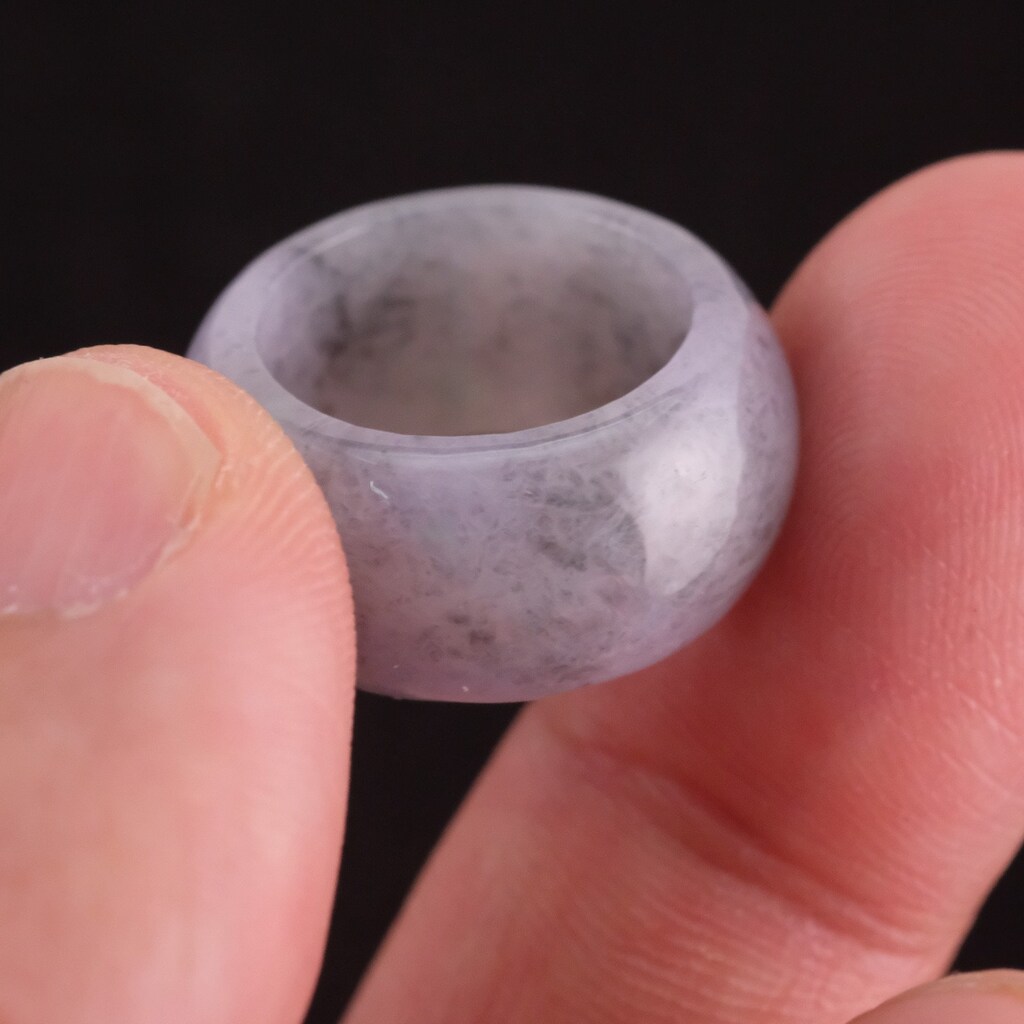 Anello Donna In Giada Naturale Ghiacciata E Lavanda, Vera Pietra, Artigianale, Taglie 6-11
