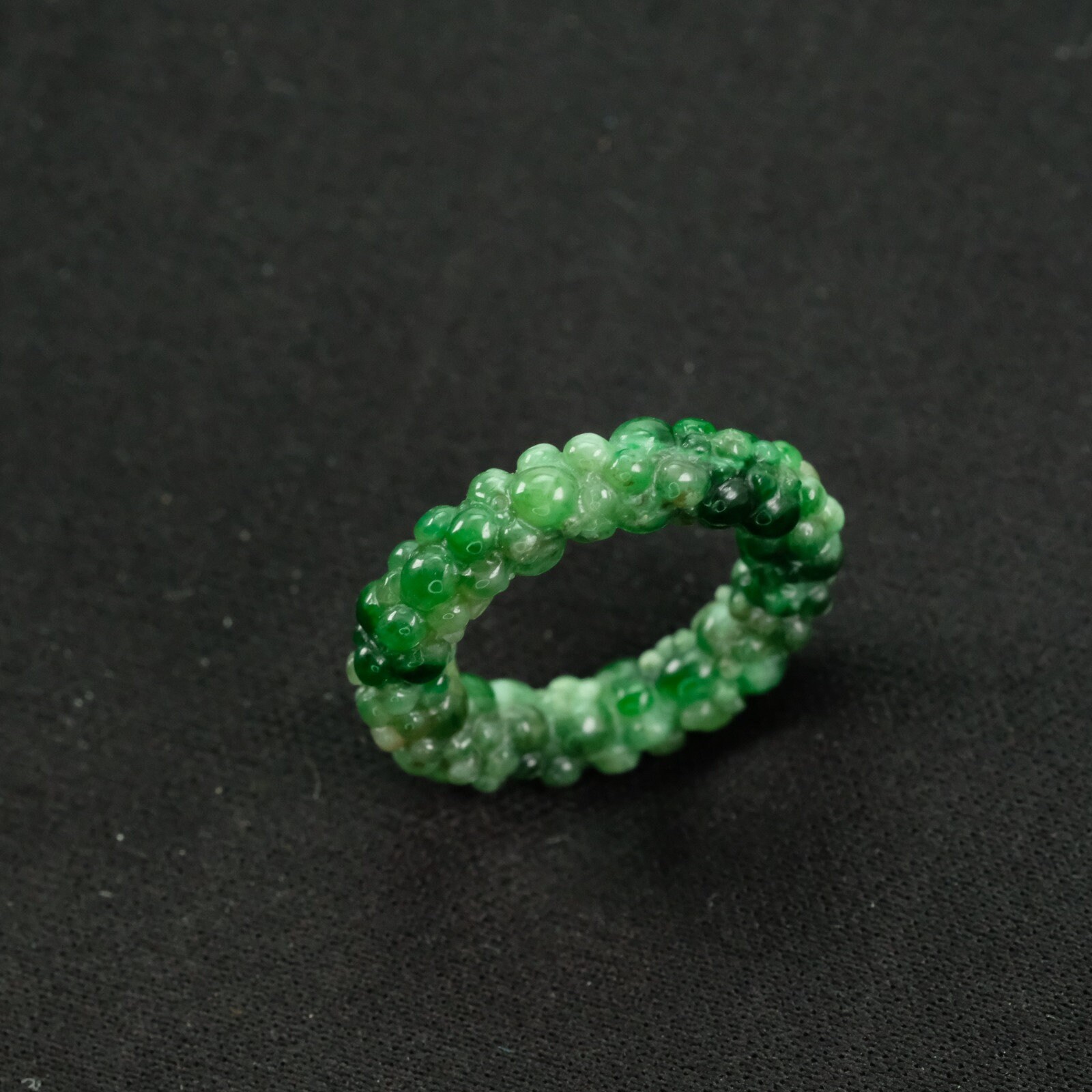 Imperial Wreath Ring Größe 2,5 Burma Natürliche Jadeit Jade