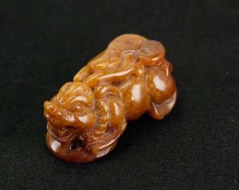 Pixiu Red Burma Natural Jadeite Jade Pendant
