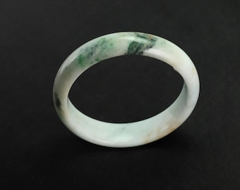 Pulsera rígida de jadeíta birmana auténtica certificada de 60 mm