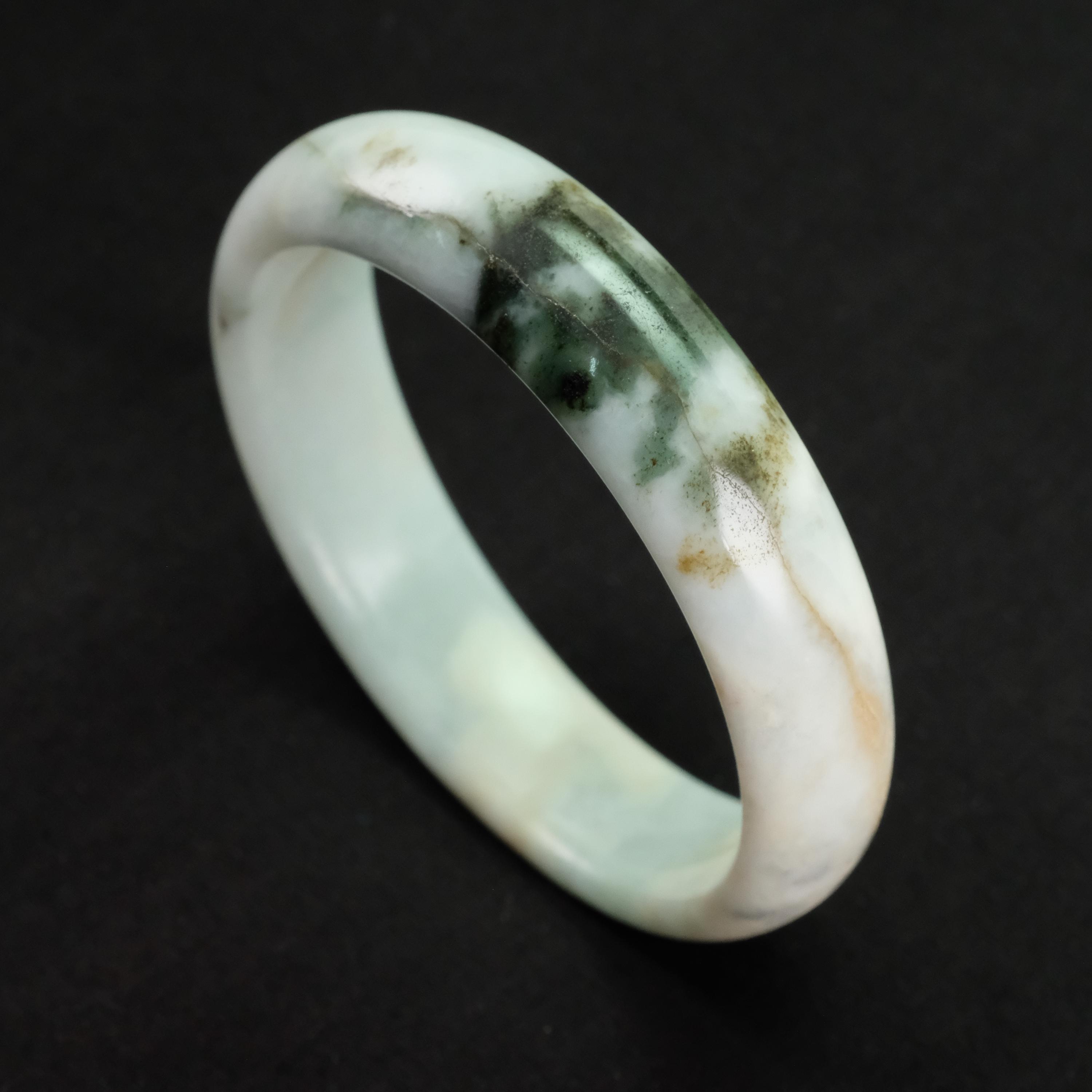 54 mm 光るグリーン天然認定ビルマ翡翠バングルブレスレット - Etsy 日本