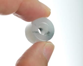 Ice White Straight Cut Bead Charm Burma Natural Jadeite Jade Pendant
