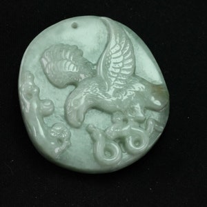 Hunting Eagle Snake livelyBurma Natural Jadeite Jade Pendant
