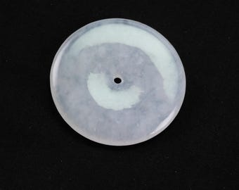 Peaceful Donut Icy White Burma Natural Jadeite Jade Pendant