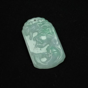 Fish Flower Lucky Natural Jadeite Jade Pendant