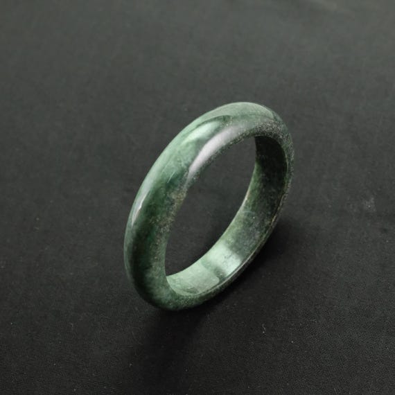 翡翠バングル グリーンのグラデーション 54 mm グラデーショングリーン認定本物ジェダイト翡翠バングル