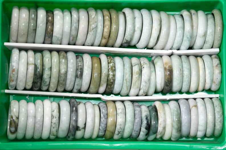 Random Picked Grade A Real Jade Round Bangle Bracelet Burma Jadeite Fei Cui Certificate included Treasure Hunt image 3