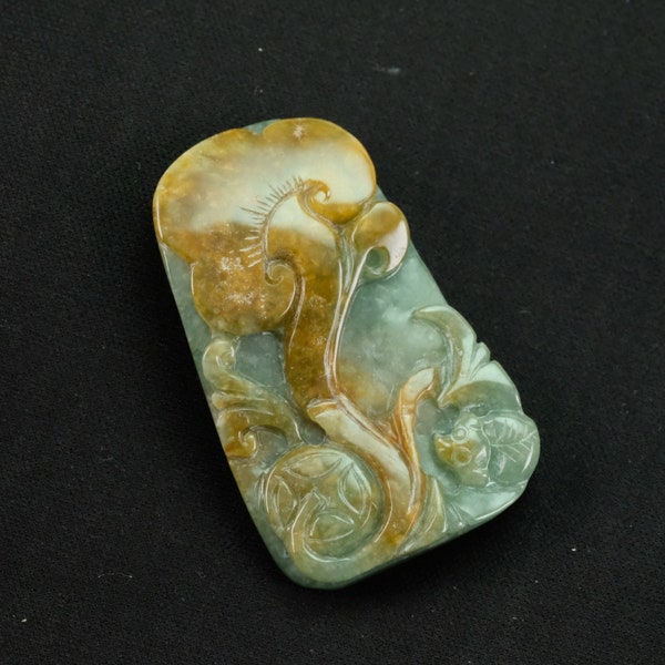 Ruyi 2 色赤緑ビルマ翡翠翡翠ペンダント