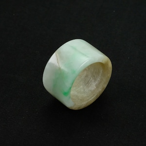 Natural Jadeite Burma Jade 3 Color Wide Ring Size 12