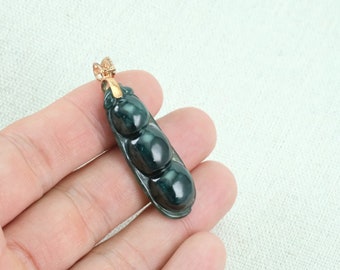 インペリアルブルーがかった豆豆未処理ビルマ翡翠ペンダント - Etsy 日本