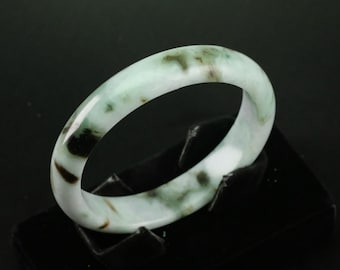 Certified 55mm Unique Green Burma Jadeite Jade Bangle Bracelet