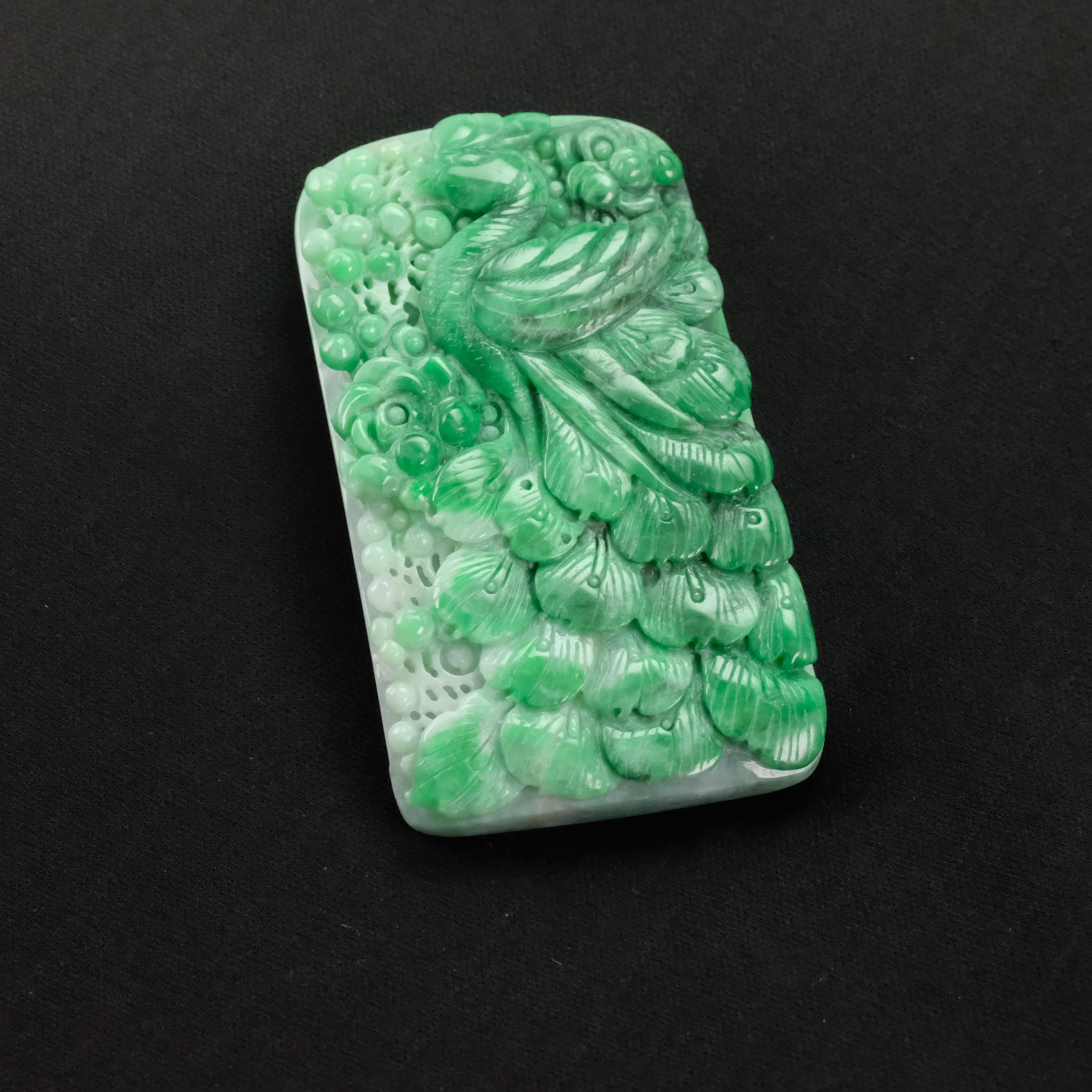 Phoenix Imperial Green Natural Handmade Genuine Jadeite Jade