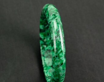 56 mm 最高級インペリアルグリーンビルマ翡翠バングルブレスレット