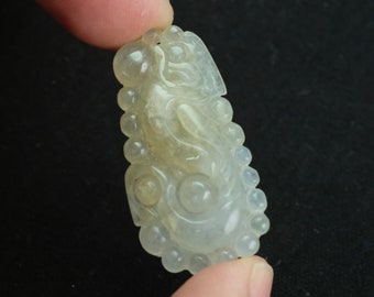 Icy Yellow Burma Natural Jadeite Jade Pendant