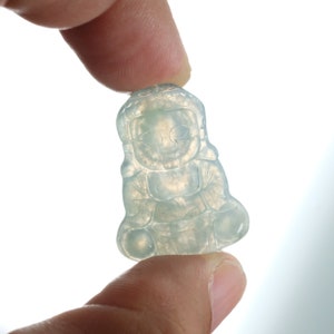 Baby Buddha Top Icy Birmania Colgante de jade jadeíta natural