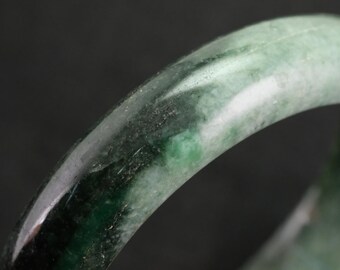 54 mm グラデーショングリーン認定本物ジェダイト翡翠バングル