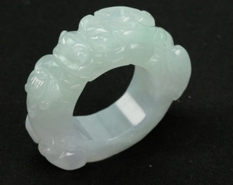 Icy Dragon Allround Ring Größe 11 Burma Natürliche Jadeit Jade