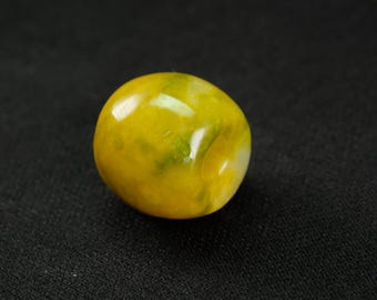 Icy Yellow Barrel Bead Charm Burma Natural Jadeite Jade Pendant