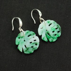 Double Happiness Imperial Green Untreated Jadeite Jade Grade A Earrings