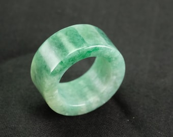 Straight Band Imperial Jade Fei Cui Burma Jadeite Ring Size 10