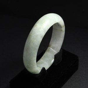 Certified 58mm Glossy Green Myanmar Natural A Jadeite Jade Bangle Bracelet