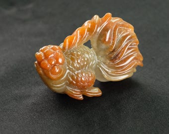 Goldfish 2 Color Burma Natural Jadeite Jade Pendant