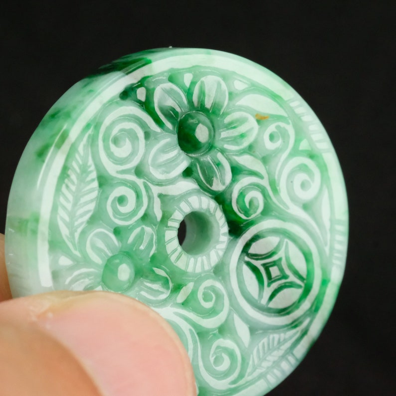 Carved Donut Imperial Green Natural Genuine Jadeite Jade - Etsy