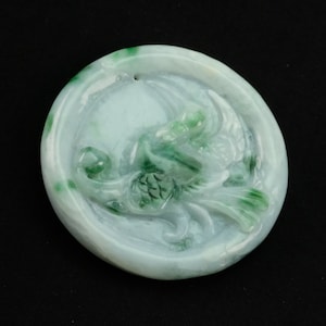 Imperial 3 Vögel Natürliche Burma Jadeit Jade Anhänger