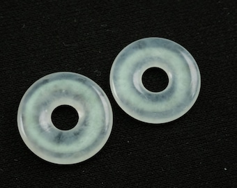 Pair of Icy Ring Burma Jadeite Jade Earrings Pendant