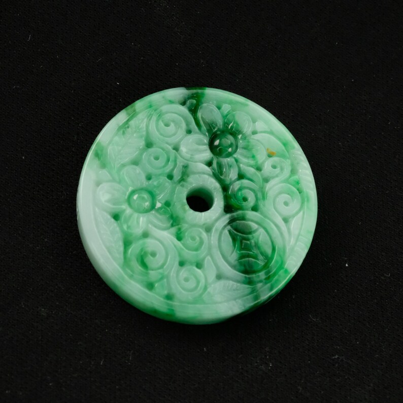 Carved Donut Imperial Green Natural Genuine Jadeite Jade - Etsy