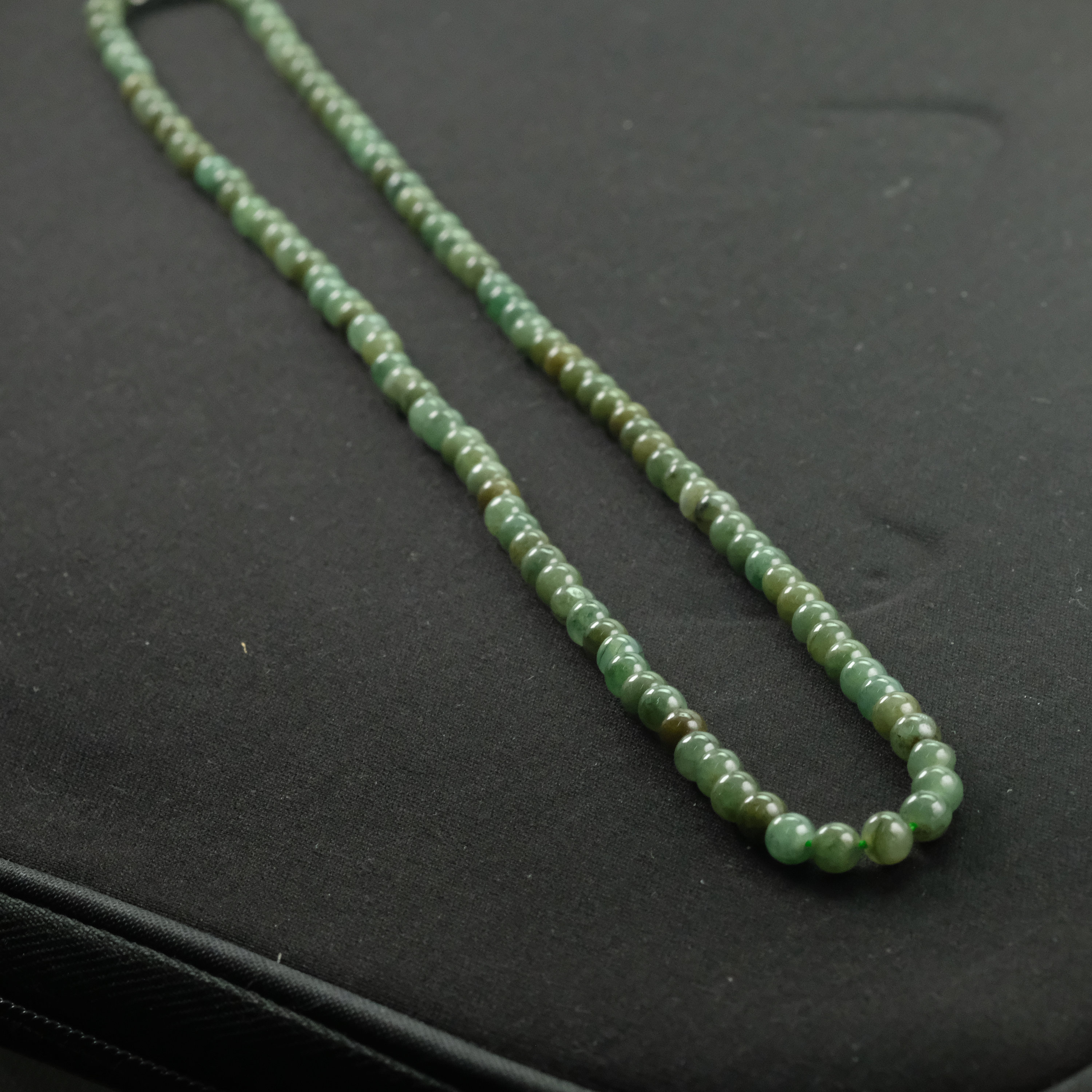 Collana Lunga In Giada Verde Sfaccettata 10mm - 16-48 Pollici, Argento Placcato - Fatto A Mano - Foto 1