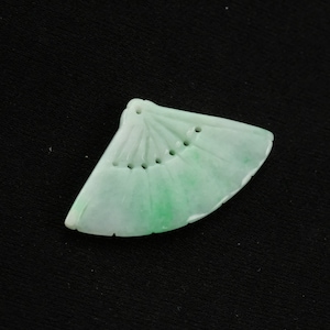 Apple Green Fan Natural Genuine Jadeite Jade Pendant