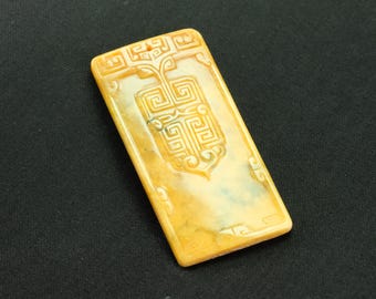 Rich Yellow Burma Natural Jadeite Jade Pendant