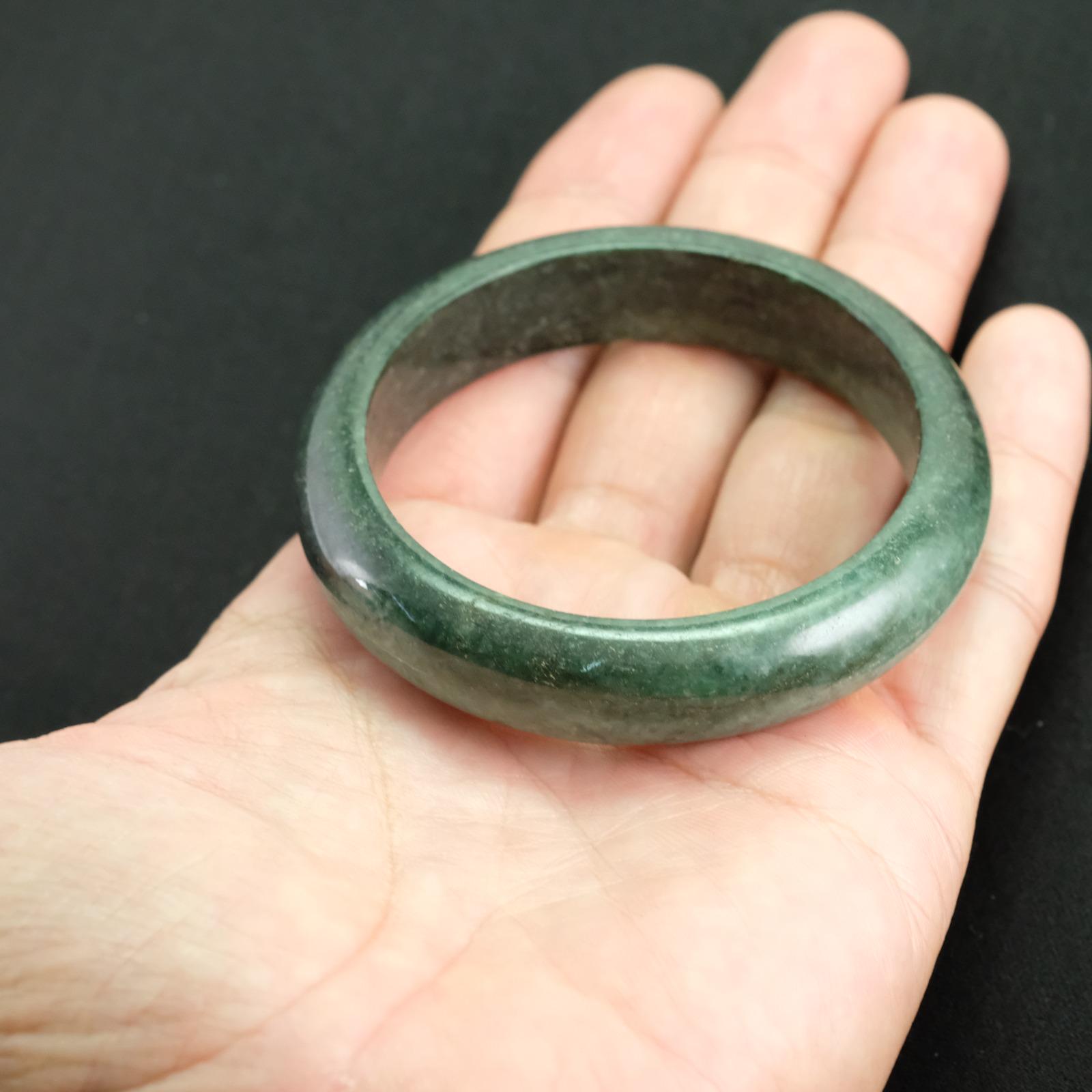 54 mm グラデーショングリーン認定本物ジェダイト翡翠バングル