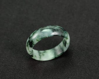 Imperial Schneeflocke Ring Größe 8 Burma natürliche Jadeit Jade