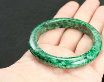 56 mm 最高級インペリアルグリーンビルマ翡翠バングルブレスレット