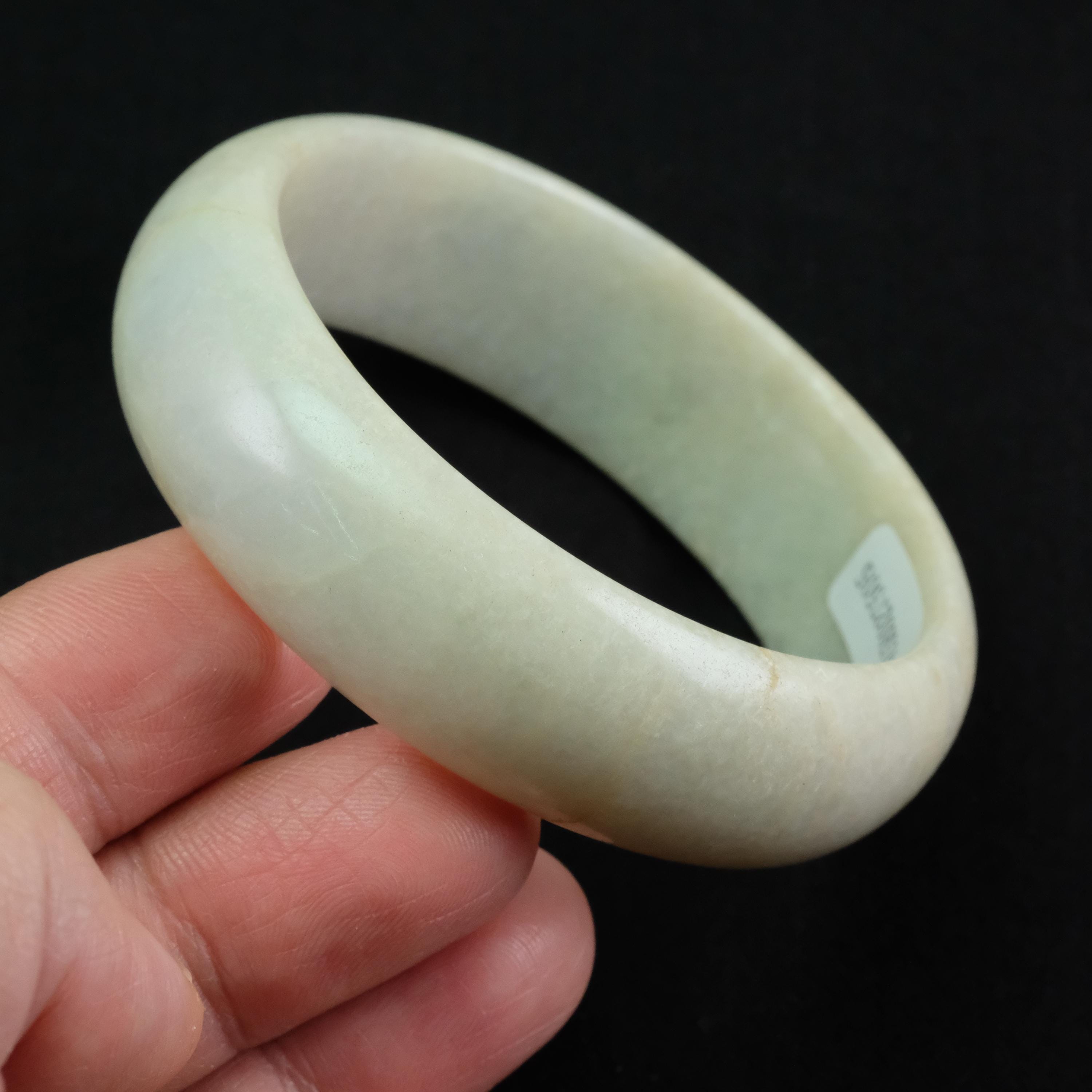 54 mm 黄緑色認定本物ビルマ翡翠バングルブレスレット - Etsy 日本